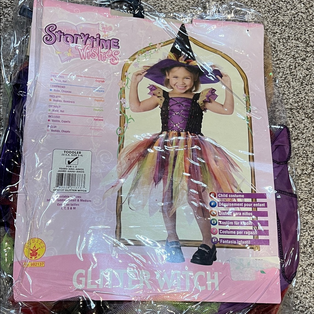 Glitter Witch Costume for Kids - Purple and Black